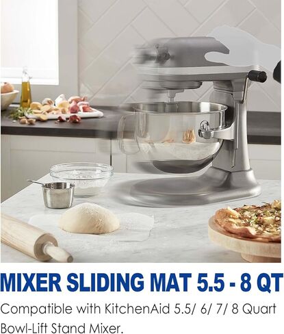 حصيرة منزلق خلاط MIMORE لخلاط حامل KitchenAid 4.5-5 QT رأس إمالة، حصيرة خلاط متوافقة مع ملحقات خلاط KitchenAid الكلاسيكية 4.5 QT 5 QT Artisan Kitchen Aid Mixer Slider Mat in Kuwait