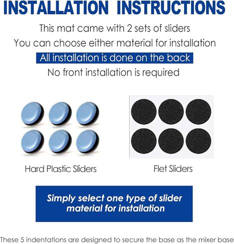 حصيرة منزلق خلاط MIMORE لخلاط حامل KitchenAid 4.5-5 QT رأس إمالة، حصيرة خلاط متوافقة مع ملحقات خلاط KitchenAid الكلاسيكية 4.5 QT 5 QT Artisan Kitchen Aid Mixer Slider Mat in Kuwait