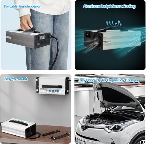 12V/24V LiFePO4 & AGM الكل في واحد شاحن بطارية قابل للتعديل الحالي 6A-30A LiFePO4 14.6V 30A، 29.2V 30A، الرصاص الحمضية، AGM، هلام شاحن بطارية ذكي سريع للسيارة، RV، قارب، شاحنة، النظام الشمسي in Kuwait