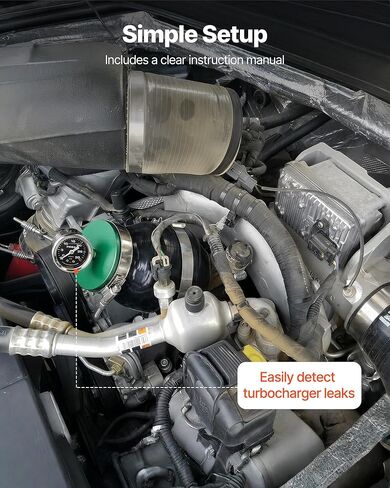 VEVOR Turbo Boost Leak Tester 4", 3" 6061 Aluminum End Cap, 0-30 PSI Adapter Gauge Range, Check Test Intake Charge Pipe Pressure Leaks with 4 Pairs of Air Fittings for Turbo Cars, SUVs, Diesel Trucks in Saudi Arabia