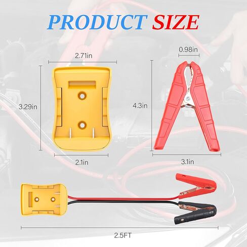 Jumper Cables for Car with Adapter for DEWALT 20V Batteries,2FT 8AWG Portable Battery Dewalt Jumper Starter Automotive Booster Cables Power for Car Jump Starting Using Tool in Saudi Arabia