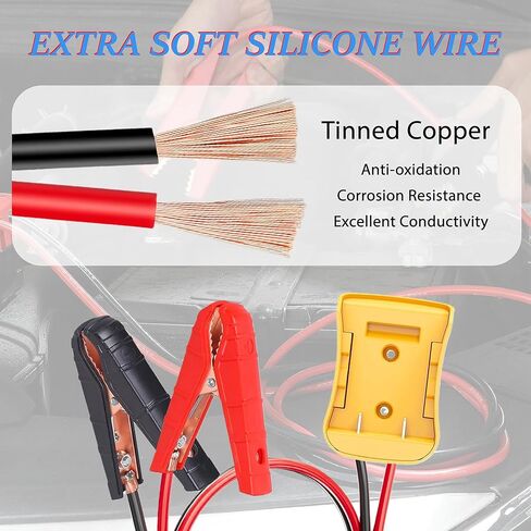 Jumper Cables for Car with Adapter for DEWALT 20V Batteries,2FT 8AWG Portable Battery Dewalt Jumper Starter Automotive Booster Cables Power for Car Jump Starting Using Tool in Saudi Arabia