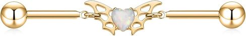 FUNLMO G23 Titanium Industrial Piercing Jewelry Cartilage Earring Conch Helix Piercing Jewelry Industrial Bar 14G 38mm Industrial Barbell in Saudi Arabia