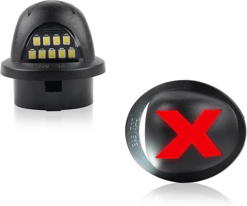 LED License Plate Lights Tag Light Lamp Assembly for Ford F150 Heritage F250 F350, 6000K White & Red Lens, Pack of 2 (Xstyle Patent Pending) in Kuwait
