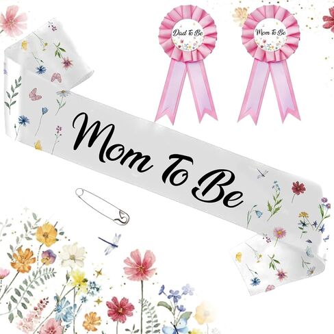وشاح للأمهات على شكل زهرة برية، ديكور لحفلة استقبال المولود الجديد، وشاح للأمهات مع بوتونيير متطابق، وشاح أمومة مزين بالزهور لحفلات الكشف عن الجنس، هدية فستان للأم الحامل in Kuwait