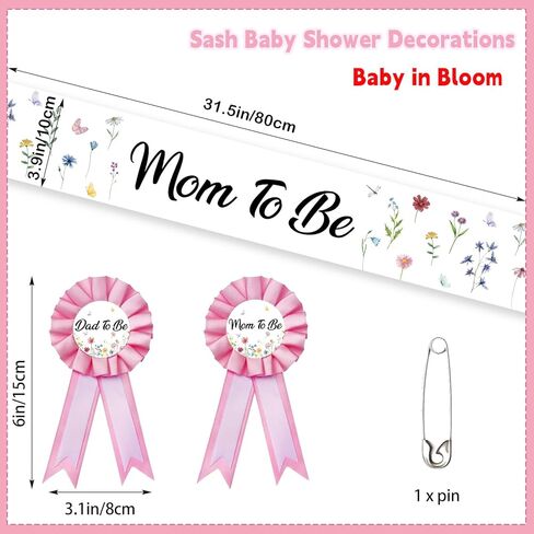 وشاح للأمهات على شكل زهرة برية، ديكور لحفلة استقبال المولود الجديد، وشاح للأمهات مع بوتونيير متطابق، وشاح أمومة مزين بالزهور لحفلات الكشف عن الجنس، هدية فستان للأم الحامل in Kuwait