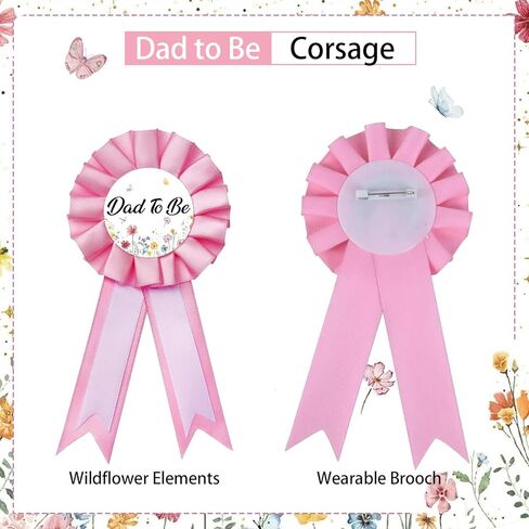 وشاح للأمهات على شكل زهرة برية، ديكور لحفلة استقبال المولود الجديد، وشاح للأمهات مع بوتونيير متطابق، وشاح أمومة مزين بالزهور لحفلات الكشف عن الجنس، هدية فستان للأم الحامل in Kuwait