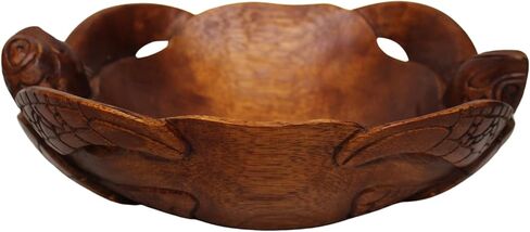 وعاء سلحفاة مزدوج مصنوع يدويًا من WorldBazzar، منحوت يدويًا من خشب الماهوجني لديكور المطبخ البحري in Kuwait