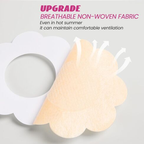 60 Pcs Disposable Nipple Covers,Nipple Covers for Women,Upgrade ultra-thin invisible nipple patches and breast pads,Pasties, Petals Nipple Covers（skin color） in Saudi Arabia