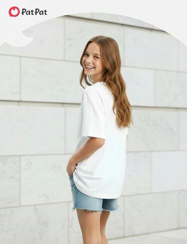 PATPAT Girls Oversized T Shirts 6-16 Years Crew Neck Short Sleeve Loose Fit Baggy Tops Summer Casual Basic Tees in Saudi Arabia