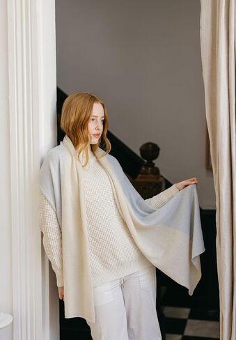 MELUSA 100% Cashmere 2 Tone Scarf, Lightweight Cozy Gift Everyday Scarf in Saudi Arabia