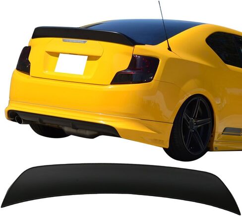 IKON MOTORSPORTS، سبويلر صندوق السيارة متوافق مع 2011-2016 Scion tC، نمط RS غير مطلي باللون الأسود من بلاستيك ABS الخلفي غطاء صندوق السيارة الخلفي شفة جناح سبويلر in Kuwait
