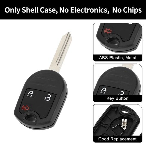 X AUTOHAUX Key Shell Case Keyless Entry Remote Key Fob Replacement Case for Ford F-150 2004-2016 for Ford Focus 2006-2012 3 Buttons CWTWB1U793 in Saudi Arabia