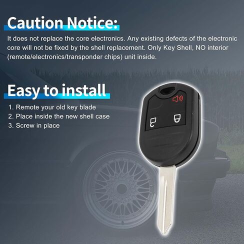X AUTOHAUX Key Shell Case Keyless Entry Remote Key Fob Replacement Case for Ford F-150 2004-2016 for Ford Focus 2006-2012 3 Buttons CWTWB1U793 in Saudi Arabia