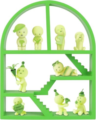 رف عرض أخضر متوافق مع شخصيات Smiski Mini، حامل منظم لصندوق Smiski Blind Box المتوهج في الظلام، رف تخزين مزخرف لـ Smiski Hippers، 11.8 × 9.4 بوصة in Kuwait