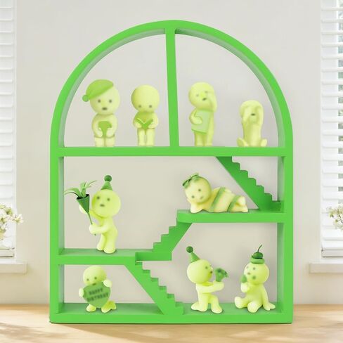 رف عرض أخضر متوافق مع شخصيات Smiski Mini، حامل منظم لصندوق Smiski Blind Box المتوهج في الظلام، رف تخزين مزخرف لـ Smiski Hippers، 11.8 × 9.4 بوصة in Kuwait