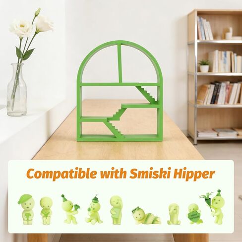 رف عرض أخضر متوافق مع شخصيات Smiski Mini، حامل منظم لصندوق Smiski Blind Box المتوهج في الظلام، رف تخزين مزخرف لـ Smiski Hippers، 11.8 × 9.4 بوصة in Kuwait