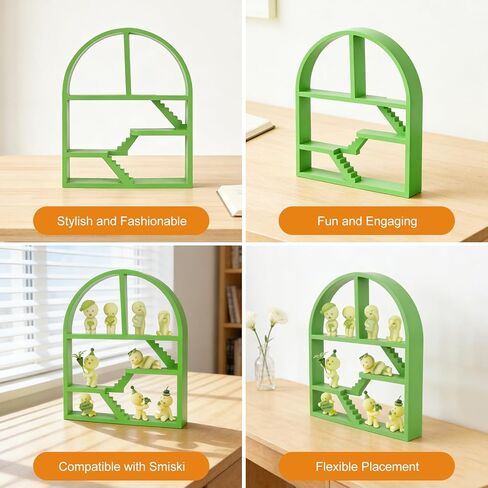 رف عرض أخضر متوافق مع شخصيات Smiski Mini، حامل منظم لصندوق Smiski Blind Box المتوهج في الظلام، رف تخزين مزخرف لـ Smiski Hippers، 11.8 × 9.4 بوصة in Kuwait