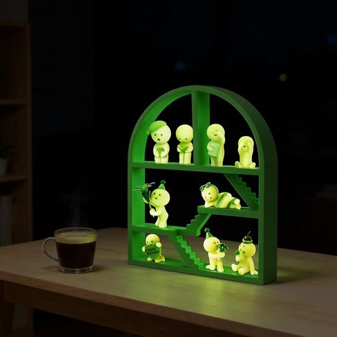 رف عرض أخضر متوافق مع شخصيات Smiski Mini، حامل منظم لصندوق Smiski Blind Box المتوهج في الظلام، رف تخزين مزخرف لـ Smiski Hippers، 11.8 × 9.4 بوصة in Kuwait