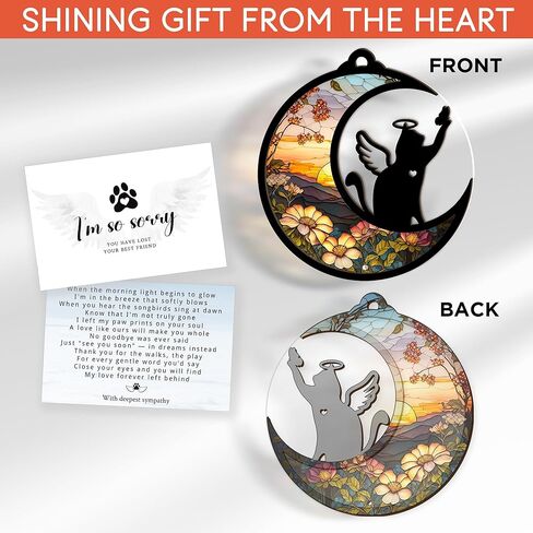 DIY Dog Angel Suncatcher مع بطاقة التعاطف - هدايا تعاطف الحيوانات الأليفة لفقدان الكلاب - هدايا تذكارية مخصصة للحيوانات الأليفة للكلاب - هدية فقدان الكلب على شكل جسر قوس قزح - تذكار الحيوانات الأليفة in Kuwait