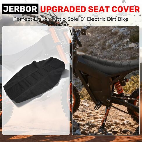 Jerbor Thickened Seat Cover for Tuttio Soleil01 Electric Drit Bike, Widened Non-Slip Striped Gripper Waterproof Soft Cushion Cover Pad for Tutto Tutti Electric Motorcycle (Black) in Saudi Arabia