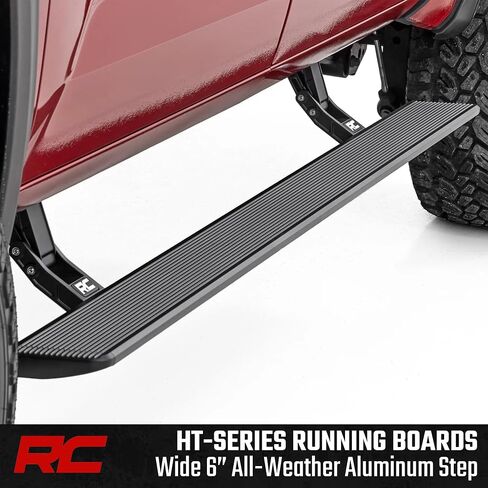 لوحات تشغيل الطاقة من سلسلة Rough Country HT لسيارة Toyota Tundra CrewMax (2022-2026) - خطوات كهربائية قابلة للسحب مقاس 6 بوصات مع مصباح LED in Saudi Arabia