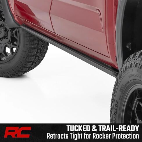 لوحات تشغيل الطاقة من سلسلة Rough Country HT لسيارة Toyota Tundra CrewMax (2022-2026) - خطوات كهربائية قابلة للسحب مقاس 6 بوصات مع مصباح LED in Saudi Arabia