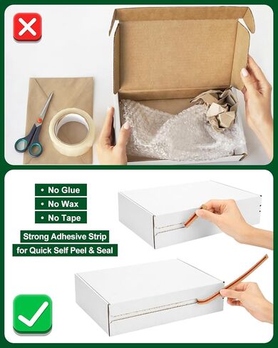 صناديق الشحن مقاس 11 × 8 × 2 بوصة: 25 علبة من الورق المقوى ذاتية الغلق للتغليف، صناديق شحن بيضاء للتغليف للشركات الصغيرة، صناديق بريد مموجة لأحذية الكتب وإرسال الهدايا in Kuwait