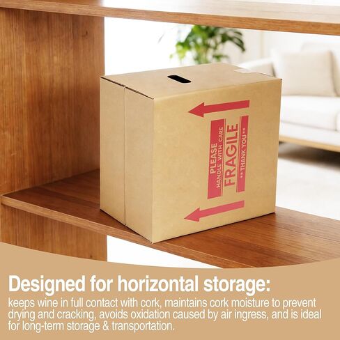 Xfzzrsdf 10 Pack 6 Bottles Wine Boxes for Moving - Wine Shipping Box Kitchen Moving Storage Carrier with Reinforced Cardboard and Handles for Glassware Dishes Travel (14 x 9 x 13 Inch) in Saudi Arabia