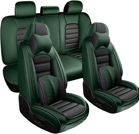أغطية مقاعد جلد نابا لسيارة Subaru Outback 2006-2024، أغطية مقاعد السيارة مجموعة كاملة، واقيات مقاعد مقاومة للماء، أغطية مقاعد السيارات، مقاعد داخلية قابلة للتنفس غير قابلة للانزلاق للسيارات (أسود وقهوة) in Kuwait