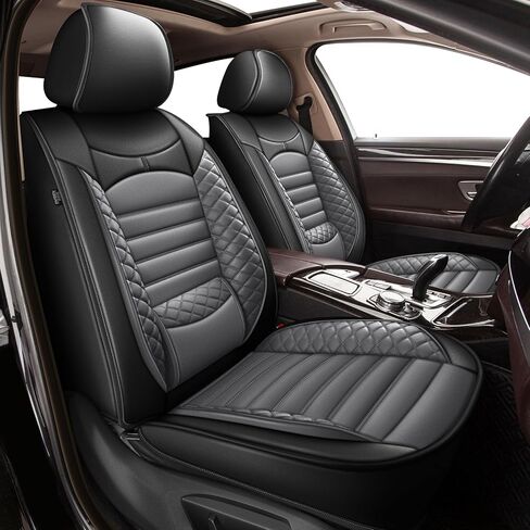 Seat Cover Fit for Volkswagen Tiguan 2009-2025 2026 Car Seat Covers Front 2 Row 5 Seats Waterproof Faux Leather Car Seat Cushion Protector Compatible Airbag (Black) in Saudi Arabia