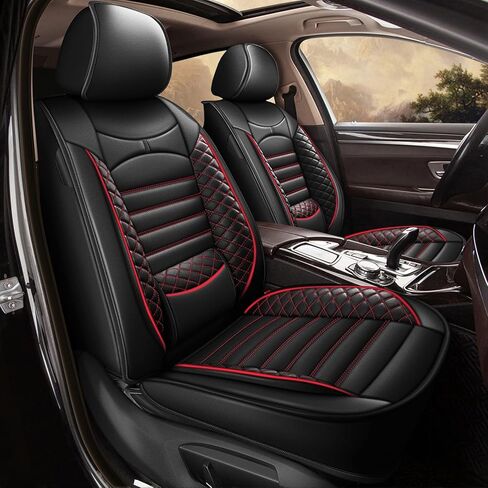 Seat Cover Fit for Volkswagen Tiguan 2009-2025 2026 Car Seat Covers Front 2 Row 5 Seats Waterproof Faux Leather Car Seat Cushion Protector Compatible Airbag (Black) in Saudi Arabia