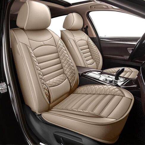 Seat Cover Fit for Volkswagen Tiguan 2009-2025 2026 Car Seat Covers Front 2 Row 5 Seats Waterproof Faux Leather Car Seat Cushion Protector Compatible Airbag (Black) in Saudi Arabia