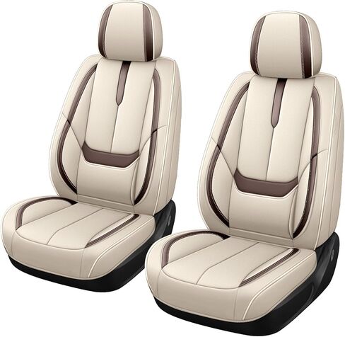 Car Seat Cover for Jeep Liberty 2002-2012,Premium Faux Leather Seat Cover | Breathable Waterproof Sports Drive in Style,Easy to Install Seat Covers (Full Set/Black - White) in Saudi Arabia