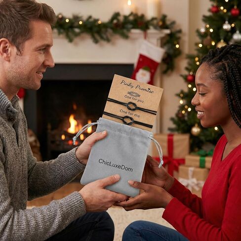 Matching Couple Bracelets, Adjustable Forever Knot & Pinky Promise for Couples Gifts, Spring Easter Gifts & Daily Wear Accessories,Long Distance Relationship Bracelets in Saudi Arabia