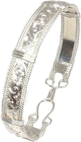 Handmade Sterling Silver Bracelet for Women, 925 Silver Bangle Bracelet in Saudi Arabia