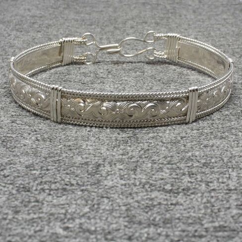 Handmade Sterling Silver Bracelet for Women, 925 Silver Bangle Bracelet in Saudi Arabia