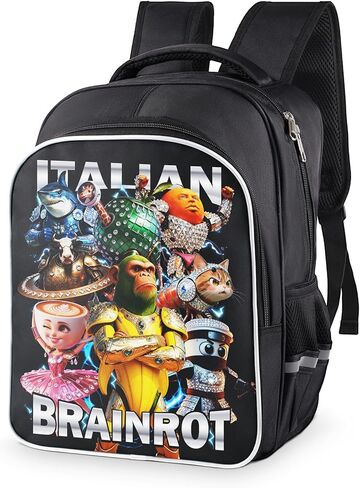 Italian Brainrot Backpack, Brainrot Backpack, Universal Large Capacity Durable Backpacks, Casual Daypack Backpacks,Travel Lightweight Daypack in Kuwait