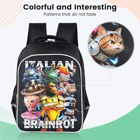 Italian Brainrot Backpack, Brainrot Backpack, Universal Large Capacity Durable Backpacks, Casual Daypack Backpacks,Travel Lightweight Daypack in Kuwait