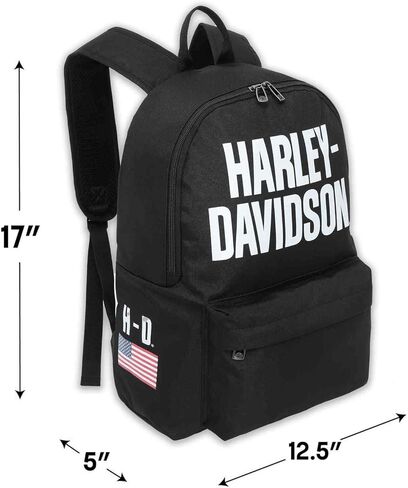 Harley-Davidson Rugged American Flag Graphic Durable Backpack, Black in Saudi Arabia