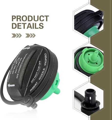 غطاء خزان وقود السيارة، غطاء حشو الوقود البديل المناسب مباشرة، OEM 5C0201550T 5Q0201550L، متوافق مع فولكس فاجن أودي (أسود) in Saudi Arabia