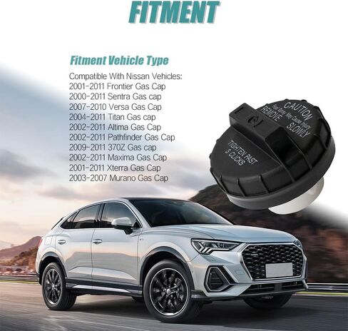 10838 Gas Cap, Car Fuel Tank Cap for Nissan Frontier Sentra Versa Titan Altima Pathfinder 370Z Maxima Xterra 350Z Cube Rogue GT-R 2000 2001 2002 2003 2004 2005 2006 2007 2008 2009 2010 2011 in Saudi Arabia