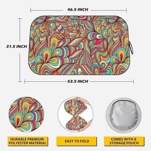 مظلة الشمس للزجاج الأمامي - مظلة للزجاج الأمامي للسيارة للحماية من الأشعة فوق البنفسجية وتقليل الحرارة 2025 واقي من الشمس للجزء الداخلي للسيارة (55 بوصة × 31.5 بوصة) in Kuwait