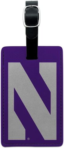 Northwestern University Primary Logo Rectangle Leather Luggage Card ID Tag in Saudi Arabia