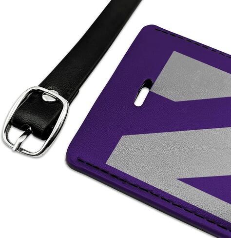 Northwestern University Primary Logo Rectangle Leather Luggage Card ID Tag in Saudi Arabia