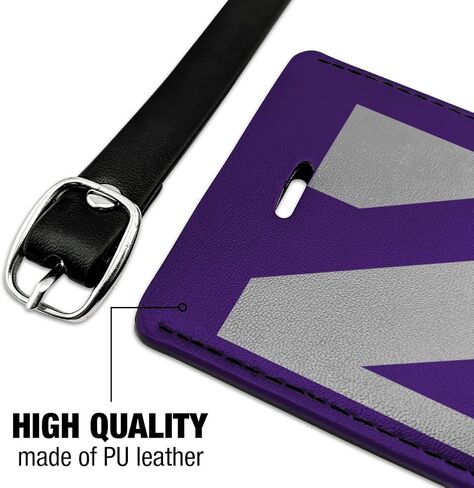 Northwestern University Primary Logo Rectangle Leather Luggage Card ID Tag in Saudi Arabia