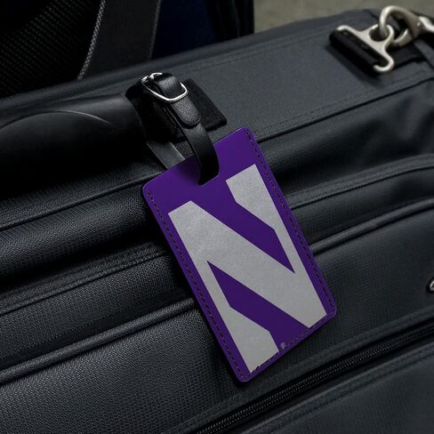Northwestern University Primary Logo Rectangle Leather Luggage Card ID Tag in Saudi Arabia