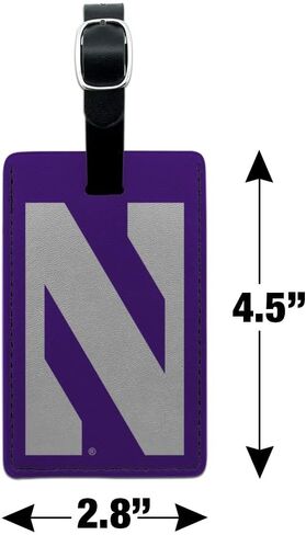 Northwestern University Primary Logo Rectangle Leather Luggage Card ID Tag in Saudi Arabia