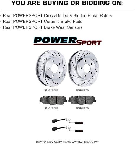 طقم الفرامل الخلفية والدوارات PowerSport |وسادات الفرامل الخلفية| دوارات ومنصات الفرامل| وسادات الفرامل والدوارات السيراميكية - BLCR.35165.02 in Saudi Arabia