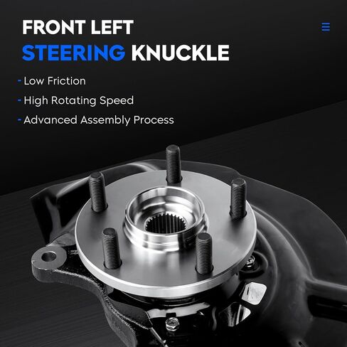 Front Left Steering Knuckle & Wheel Bearing Hub Assembly Fit for Toyota Sienna 2004-2010 (Only for FWD) Replace for 698-425, 698425, 4321208010, 435020E030, 47782-08020, 90080-36193, Driver Side in Saudi Arabia